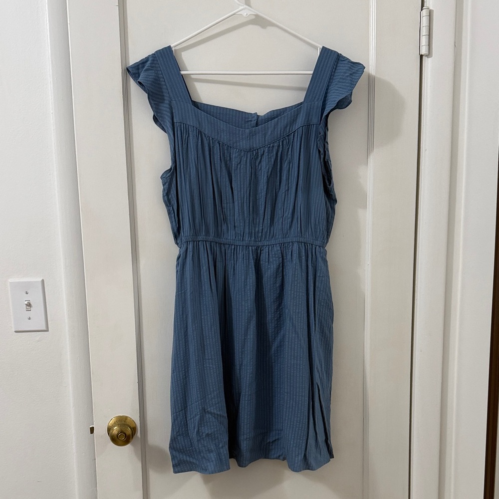 Market & Spruce Dusty Blue Square-Neck Sleeveless Dress